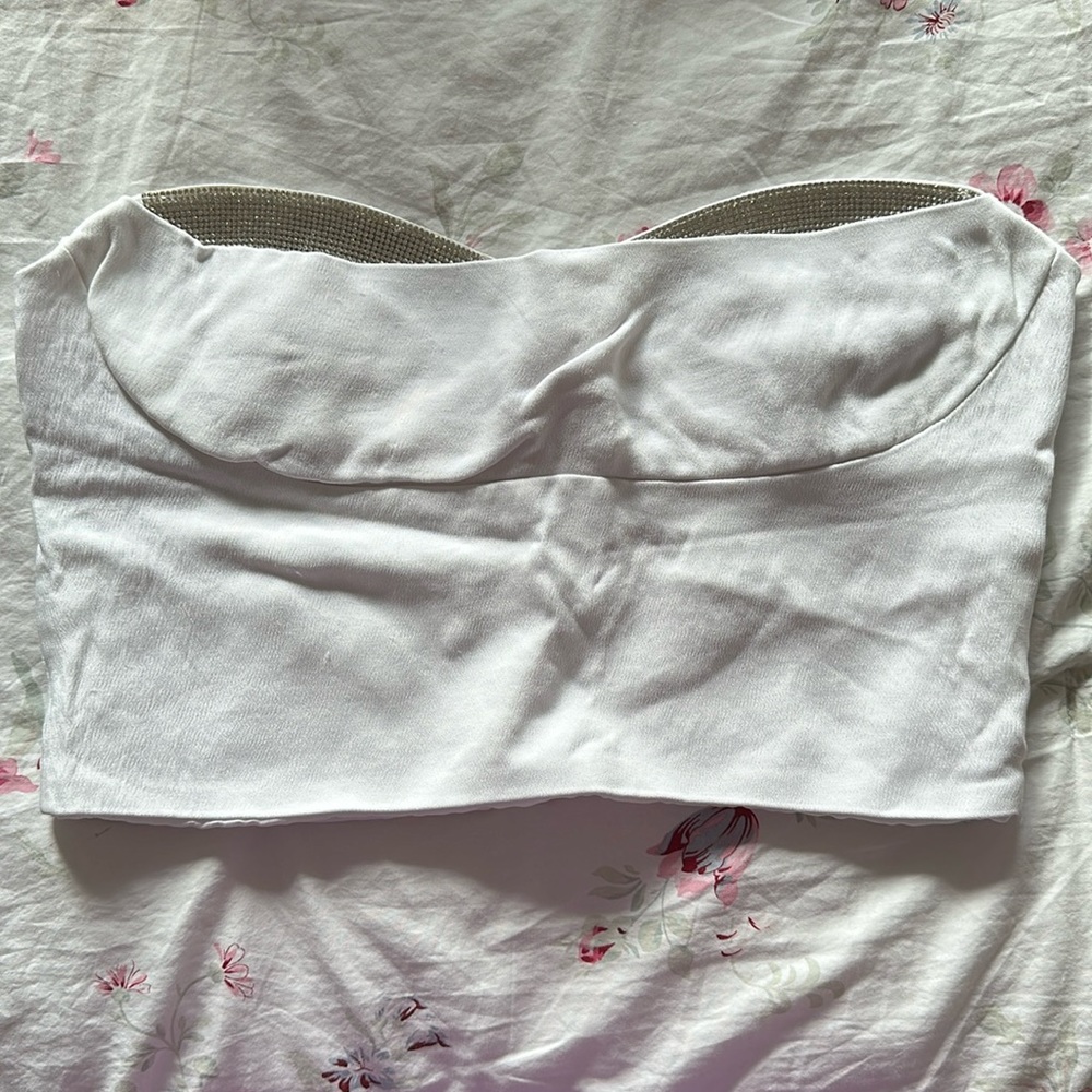 zara crop top with bling